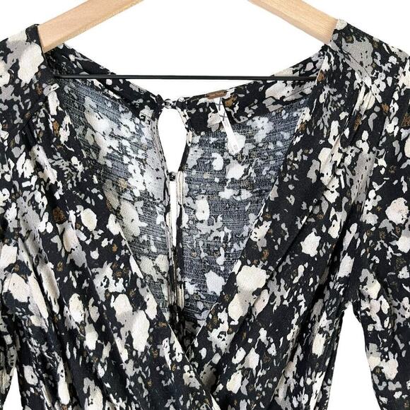 Free People All The Right Ruffles Romper in Ivory Black, Size XS - Picture 4 of 16